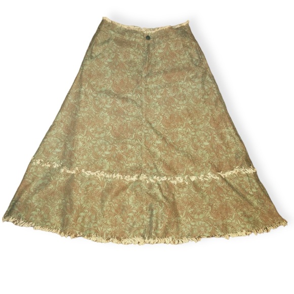 Lucky & Blessed | Maxi Skirt with Paisley Print and Fringe - Picture 1 of 7